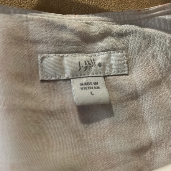 J Jill Dress Women Midi V- Neck 3/4 Sleeves Floral Elastic Waist Tie dress large - Picture 3 of 10